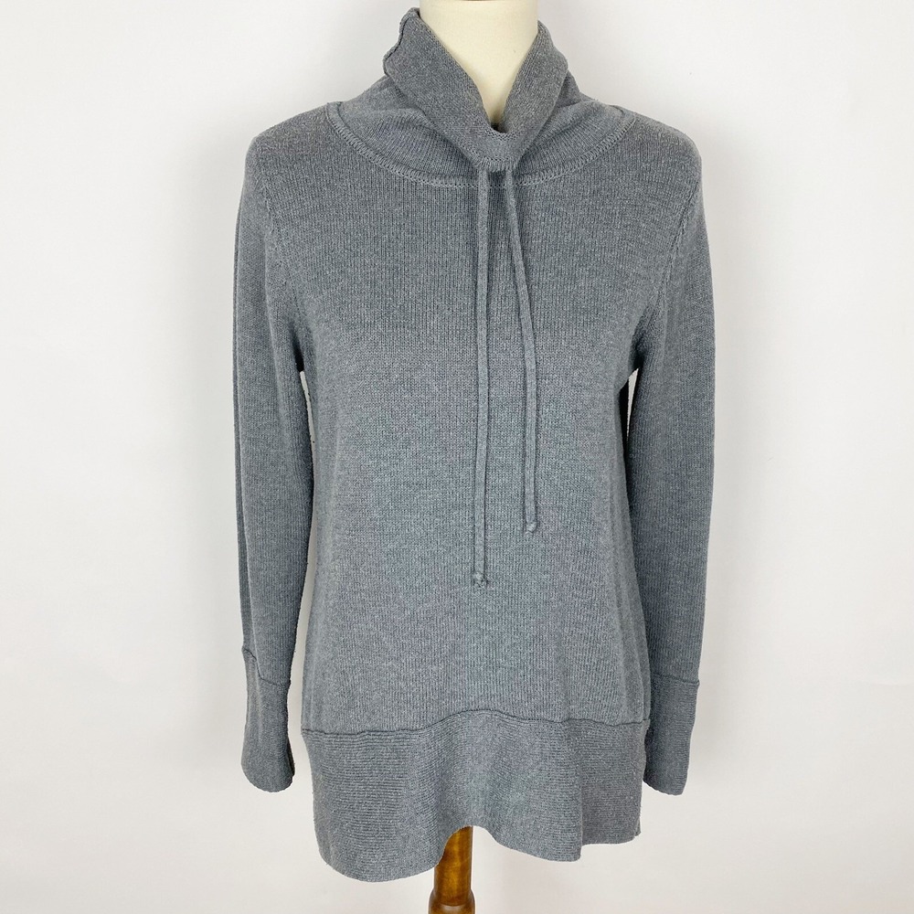 Dakini‎ Cowl Neck Drawstring Knit Tunic Pullover Sweater Womens Size M Gray